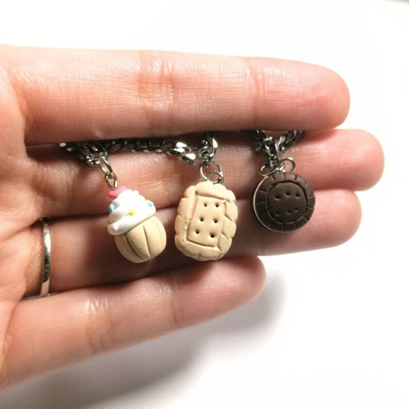 Dessert Ice Cream Cookie Doughnut Candy Cupcake Bracelet Polymer Clay - Picture 4 of 6